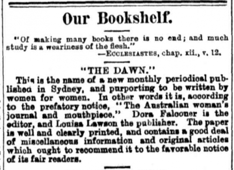 Our Bookshelf - Introducing a new monthly periodical called The Dawn